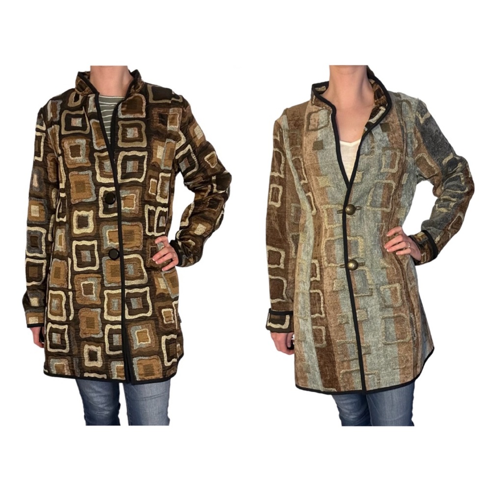 Stylish Women's Geometric Pattern Coat